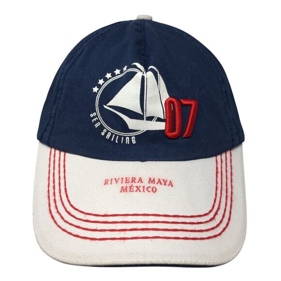 Sea Sailing 07 Riviera Maya Mexico 5 Panel Cap Blue OS Adjustable Yacht Club - Picture 1 of 9